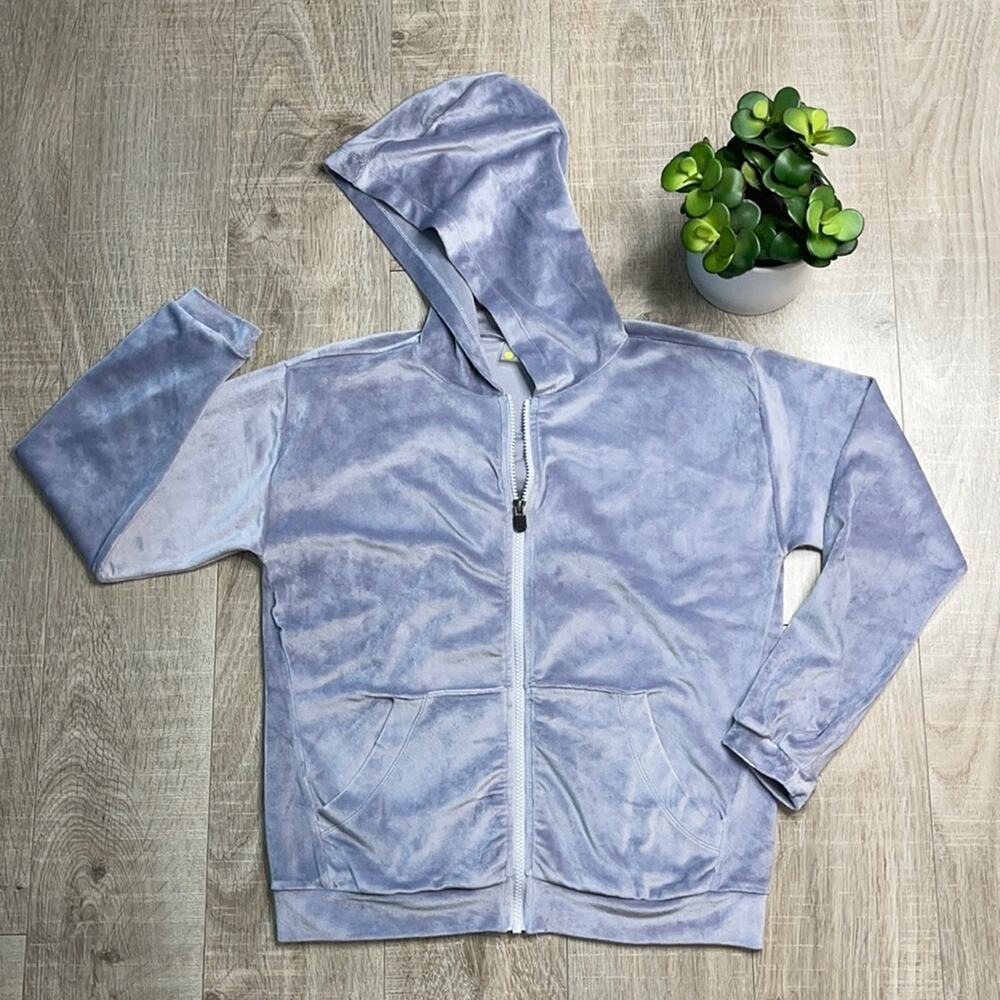 ZELLA Lavender Velour Cozy Active Full Zip Hoodie Jacket Girls Size Large